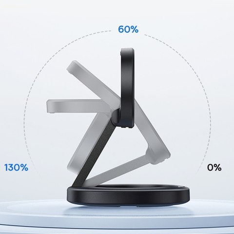 Ładowarka indukcyjna składana 15W z ładowarką sieciową 20W kablem USB-C - czarna