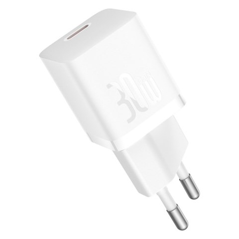 Ładowarka sieciowa USB-C GaN5 30W z kablem USB-C 100W 1m - biała