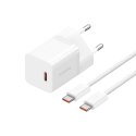 Ładowarka sieciowa USB-C GaN5 30W z kablem USB-C 100W 1m - biała