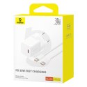 Ładowarka sieciowa USB-C GaN5 30W z kablem USB-C 100W 1m - biała