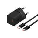 Ładowarka sieciowa USB-C GaN5 30W z kablem USB-C 100W - czarna