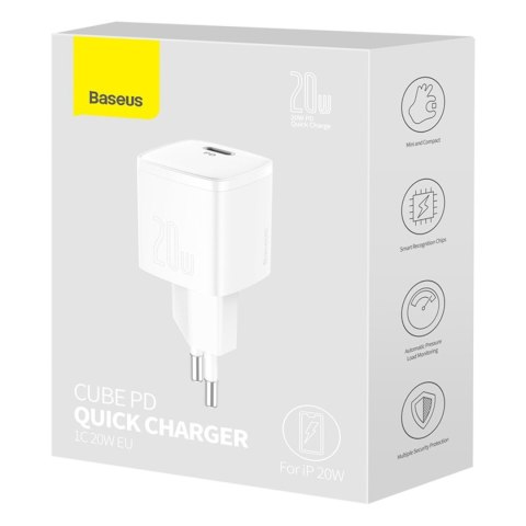 Ładowarka sieciowa USB-C PD Cube 20W - biała