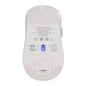 Mysz bezprzewodowa z akumulatorem wskaźnikiem baterii 4000DPI 800mAh 2.4GHz BT - biała