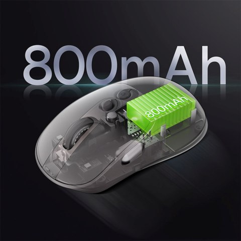 Mysz bezprzewodowa z akumulatorem wskaźnikiem baterii 4000DPI 800mAh 2.4GHz BT - zielona