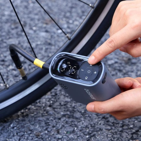 Pompka rowerowa elektryczna z wyświetlaczem 1500mAh 150 psi 45W - czarna