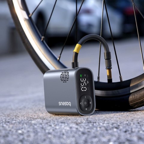 Pompka rowerowa elektryczna z wyświetlaczem 1500mAh 150 psi 45W - czarna