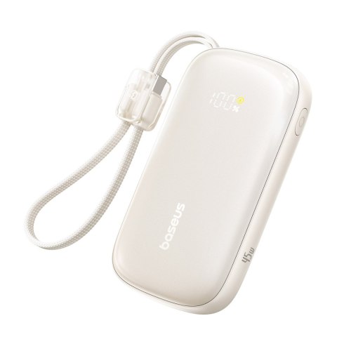 Powerbank 10000mAh 45W FC21 Qpow 3 Ultra z wyświetlaczem kablem USB-C iPhone Lightning - tytanowy