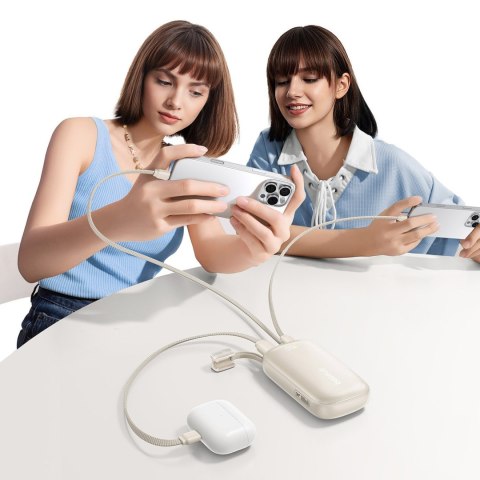 Powerbank 10000mAh 45W FC21 Qpow 3 Ultra z wyświetlaczem kablem USB-C iPhone Lightning - tytanowy