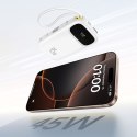 Powerbank 10000mAh 45W FC31 Qpow 3 z wyświetlaczem kablami USB-C iPhone Lightning - biały