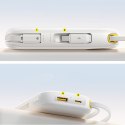 Powerbank 10000mAh 45W FC31 Qpow 3 z wyświetlaczem kablami USB-C iPhone Lightning - biały