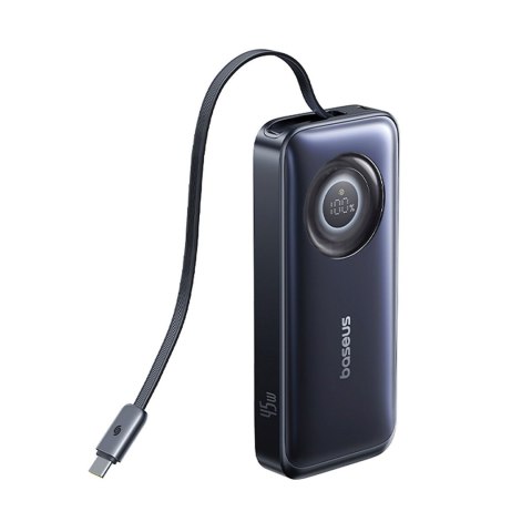 Powerbank 10000mAh 45W USB-C EnerCore CR11 ze zwijanym kablem USB-C - czarny
