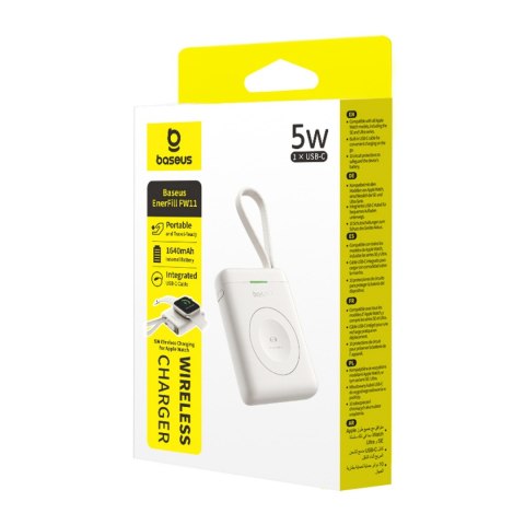 Powerbank 1640 mAh 5W EnerFill FW11 do Apple Watch z wbudowanym kablem - biały