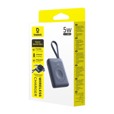 Powerbank 1640 mAh 5W EnerFill FW11 do Apple Watch z wbudowanym kablem - czarny