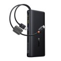 Powerbank 20000mAh 100W z wyświetlaczem wbudowanymi kablami USB-C - czarny