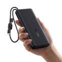 Powerbank 20000mAh 100W z wyświetlaczem wbudowanymi kablami USB-C - czarny
