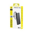 Powerbank 20000mAh 100W z wyświetlaczem wbudowanymi kablami USB-C - czarny