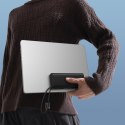 Powerbank 20000mAh 100W z wyświetlaczem wbudowanymi kablami USB-C - czarny