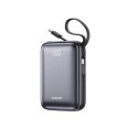 Powerbank 20000mAh 22.5W USB-C z podwójnym kablem - czarny
