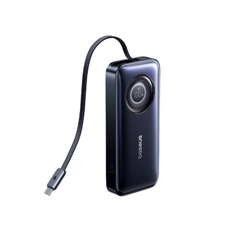 Powerbank 20000mAh 67W ze zwijanym kablem USB-C - czarny