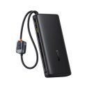Powerbank 25000mAh 145W z wyświetlaczem wbudowanymi kablami USB-C - czarny