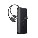 Powerbank 25000mAh 145W z wyświetlaczem wbudowanymi kablami USB-C - czarny