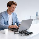 Powerbank 25000mAh 145W z wyświetlaczem wbudowanymi kablami USB-C - czarny