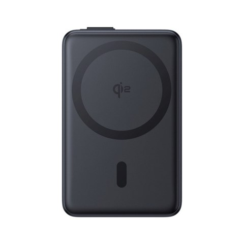 Powerbank magnetyczny 10000mAh z podstawką wbudowanym kablem USB-C Qi2 MagSafe 30W - czarny