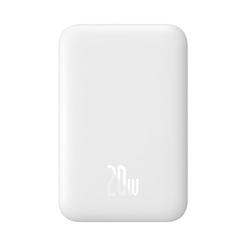 Powerbank magnetyczny 6000mAh 20W Airpow z kablem Baseus Simple USB-C - USB-C 30cm - biały