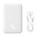 Powerbank magnetyczny 6000mAh 20W Airpow z kablem Baseus Simple USB-C - USB-C 30cm - biały