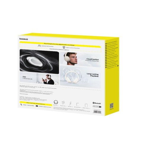Słuchawki bezprzewodowe nauszne Bass BH1 Lite Bluetooth - białe