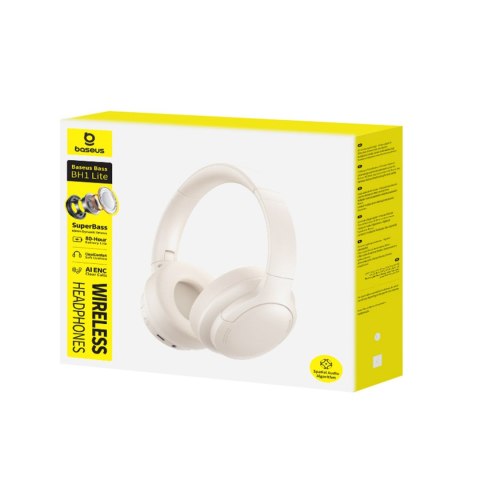 Słuchawki bezprzewodowe nauszne Bass BH1 Lite Bluetooth - białe