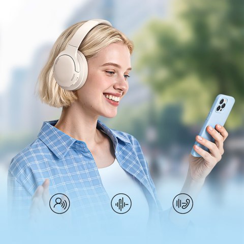 Słuchawki bezprzewodowe nauszne Bass BH1 Lite Bluetooth - białe