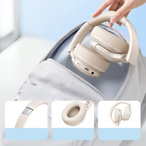 Słuchawki bezprzewodowe nauszne Bass BH1 Lite Bluetooth - białe