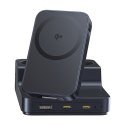 Stacja ładująca 6w1 bezprzewodowa USB-A USB-C 2x gniazdo AC 67W - czarna