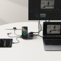 Stacja ładująca 6w1 bezprzewodowa USB-A USB-C 2x gniazdo AC 67W - czarna