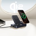 Stacja ładująca 6w1 bezprzewodowa USB-A USB-C 2x gniazdo AC 67W - czarna