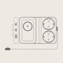 Stacja ładująca 6w1 bezprzewodowa USB-A USB-C 2x gniazdo AC 67W - czarna