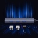 HUB Rozdzielacz 5w1 USB-C do HDMI USB-A USB-C PD 4K - szary