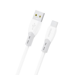 Kabel przewód z silikonowym oplotem USB-A - USB-C L25ST 5A 1m - biały