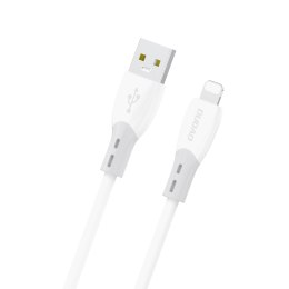 Kabel przewód z silikonowym oplotem USB-A - iPhone Lightning L25SL 30W 1m - biały