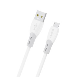 Kabel przewód z silikonowym oplotem USB-A - micro USB L25SM 3A 1m - biały
