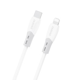 Kabel przewód z silikonowym oplotem USB-C - iPhone Lightning L25SX 30W 1m - biały