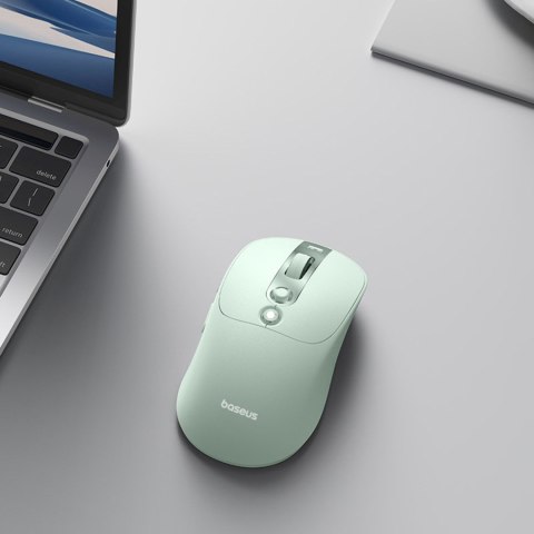 Mysz bezprzewodowa z akumulatorem wskaźnikiem baterii 4000DPI 800mAh 2.4GHz BT - zielona