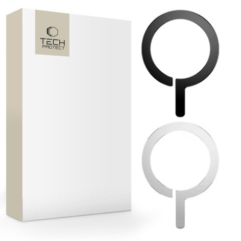 Pierścień magnetyczny uniwersalny do smartfona MagSafe czarny srebrny - 2 szt.
