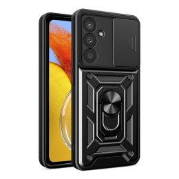 Etui pancerne na Samsung Galaxy A37 z osłoną aparatu podstawką Hybrid Armor Camshield - czarne