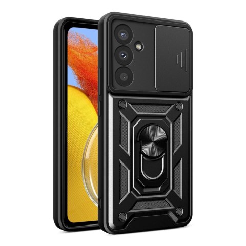 Etui pancerne na Samsung Galaxy A37 z osłoną aparatu podstawką Hybrid Armor Camshield - czarne