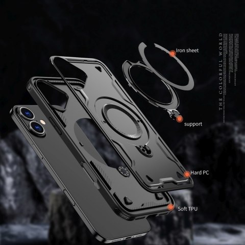 Etui pokrowiec na iPhone 16 Hybrid Armor Trendy MagSafe - czarny