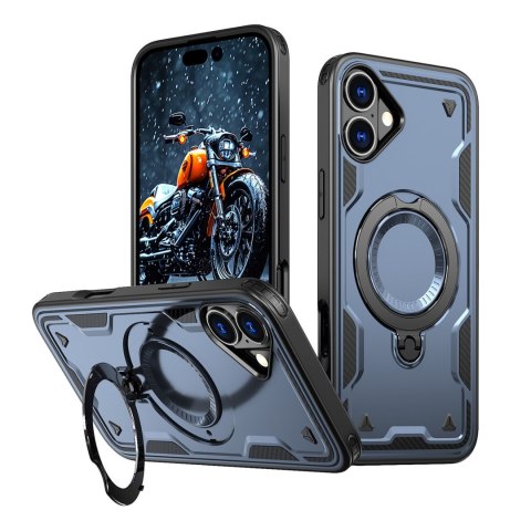 Etui pokrowiec na iPhone 16 Hybrid Armor Trendy MagSafe - niebieski