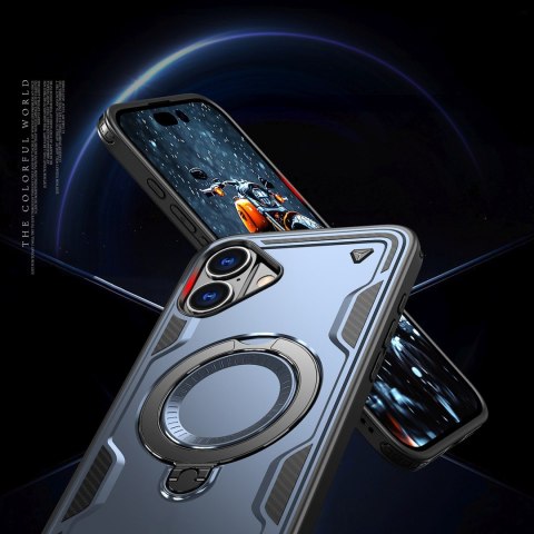 Etui pokrowiec na iPhone 16 Hybrid Armor Trendy MagSafe - niebieski
