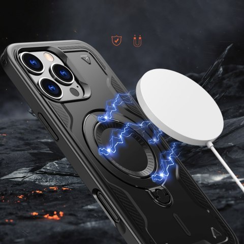 Etui pokrowiec na iPhone 16 Pro Hybrid Armor Trendy MagSafe - czarny